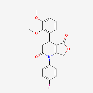 molecular formula C21H18FNO5 B4414992 4-(2,3-dimethoxyphenyl)-1-(4-fluorophenyl)-4,7-dihydrofuro[3,4-b]pyridine-2,5(1H,3H)-dione 