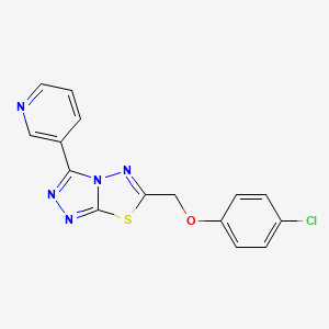 molecular formula C15H10ClN5OS B4415057 6-[(4-chlorophenoxy)methyl]-3-(3-pyridinyl)[1,2,4]triazolo[3,4-b][1,3,4]thiadiazole 