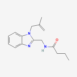 molecular formula C16H21N3O B4415058 N-{[1-(2-methyl-2-propen-1-yl)-1H-benzimidazol-2-yl]methyl}butanamide 