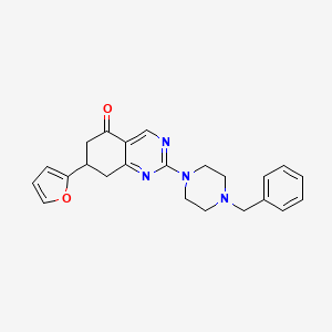 molecular formula C23H24N4O2 B4415079 2-(4-benzyl-1-piperazinyl)-7-(2-furyl)-7,8-dihydro-5(6H)-quinazolinone 