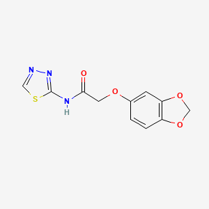 molecular formula C11H9N3O4S B4415083 2-(1,3-benzodioxol-5-yloxy)-N-1,3,4-thiadiazol-2-ylacetamide 