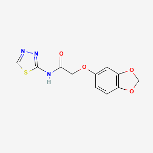 2-(1,3-benzodioxol-5-yloxy)-N-1,3,4-thiadiazol-2-ylacetamide