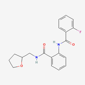 2-fluoro-N-(2-{[(tetrahydro-2-furanylmethyl)amino]carbonyl}phenyl)benzamide