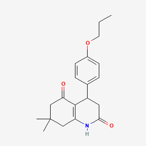 molecular formula C20H25NO3 B4415128 7,7-dimethyl-4-(4-propoxyphenyl)-4,6,7,8-tetrahydro-2,5(1H,3H)-quinolinedione 