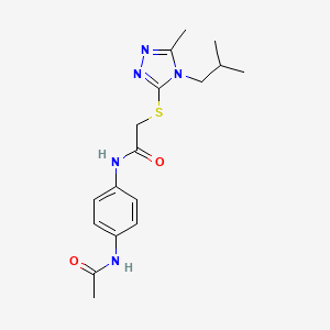 molecular formula C17H23N5O2S B4415129 N-[4-(acetylamino)phenyl]-2-[(4-isobutyl-5-methyl-4H-1,2,4-triazol-3-yl)thio]acetamide 