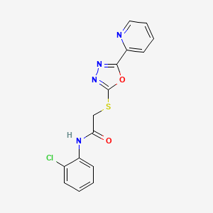 molecular formula C15H11ClN4O2S B4415131 N-(2-chlorophenyl)-2-{[5-(2-pyridinyl)-1,3,4-oxadiazol-2-yl]thio}acetamide 