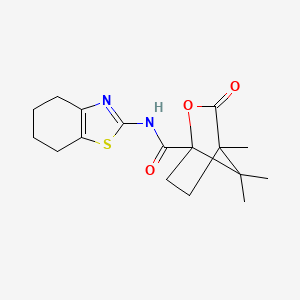 4,7,7-trimethyl-3-oxo-N-(4,5,6,7-tetrahydro-1,3-benzothiazol-2-yl)-2-oxabicyclo[2.2.1]heptane-1-carboxamide