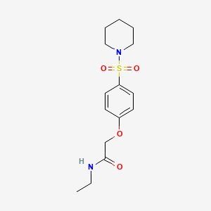 molecular formula C15H22N2O4S B4415160 N-ethyl-2-[4-(1-piperidinylsulfonyl)phenoxy]acetamide 