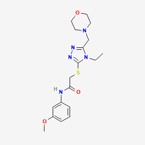 molecular formula C18H25N5O3S B4415189 2-{[4-ethyl-5-(4-morpholinylmethyl)-4H-1,2,4-triazol-3-yl]thio}-N-(3-methoxyphenyl)acetamide 