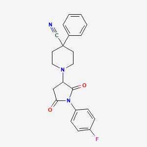 1-[1-(4-fluorophenyl)-2,5-dioxo-3-pyrrolidinyl]-4-phenyl-4-piperidinecarbonitrile