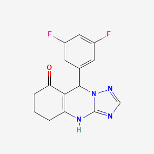 molecular formula C15H12F2N4O B4415226 9-(3,5-difluorophenyl)-5,6,7,9-tetrahydro[1,2,4]triazolo[5,1-b]quinazolin-8(4H)-one 