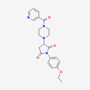 molecular formula C22H24N4O4 B4415275 1-(4-ethoxyphenyl)-3-[4-(3-pyridinylcarbonyl)-1-piperazinyl]-2,5-pyrrolidinedione 