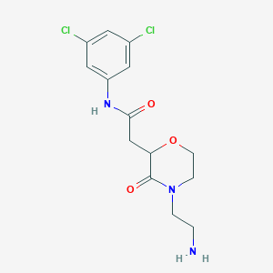 molecular formula C14H17Cl2N3O3 B4415305 2-[4-(2-aminoethyl)-3-oxo-2-morpholinyl]-N-(3,5-dichlorophenyl)acetamide 