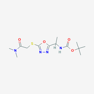 molecular formula C13H22N4O4S B4415313 tert-butyl [1-(5-{[2-(dimethylamino)-2-oxoethyl]thio}-1,3,4-oxadiazol-2-yl)ethyl]carbamate 