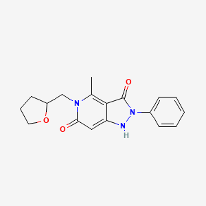 molecular formula C18H19N3O3 B4415376 4-methyl-2-phenyl-5-(tetrahydro-2-furanylmethyl)-1H-pyrazolo[4,3-c]pyridine-3,6(2H,5H)-dione 