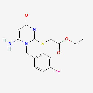 ethyl {[6-amino-1-(4-fluorobenzyl)-4-oxo-1,4-dihydro-2-pyrimidinyl]thio}acetate