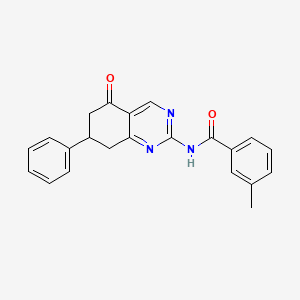 molecular formula C22H19N3O2 B4415410 3-methyl-N-(5-oxo-7-phenyl-5,6,7,8-tetrahydro-2-quinazolinyl)benzamide 