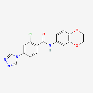 2-chloro-N-(2,3-dihydro-1,4-benzodioxin-6-yl)-4-(4H-1,2,4-triazol-4-yl)benzamide