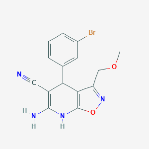 molecular formula C15H13BrN4O2 B441543 6-Amino-4-(3-bromophenyl)-3-(methoxymethyl)-4,7-dihydroisoxazolo[5,4-b]pyridine-5-carbonitrile 