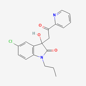 5-chloro-3-hydroxy-3-[2-oxo-2-(2-pyridinyl)ethyl]-1-propyl-1,3-dihydro-2H-indol-2-one