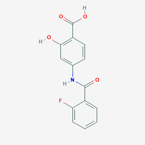 molecular formula C14H10FNO4 B4415449 4-[(2-fluorobenzoyl)amino]-2-hydroxybenzoic acid 