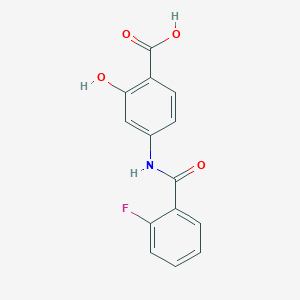 4-[(2-fluorobenzoyl)amino]-2-hydroxybenzoic acid