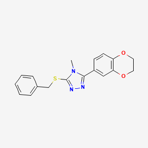 3-(benzylthio)-5-(2,3-dihydro-1,4-benzodioxin-6-yl)-4-methyl-4H-1,2,4-triazole