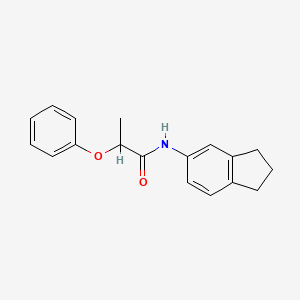 molecular formula C18H19NO2 B4415484 N-(2,3-dihydro-1H-inden-5-yl)-2-phenoxypropanamide 