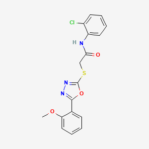 molecular formula C17H14ClN3O3S B4415493 N-(2-chlorophenyl)-2-{[5-(2-methoxyphenyl)-1,3,4-oxadiazol-2-yl]thio}acetamide 