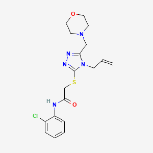 molecular formula C18H22ClN5O2S B4415508 2-{[4-allyl-5-(4-morpholinylmethyl)-4H-1,2,4-triazol-3-yl]thio}-N-(2-chlorophenyl)acetamide 