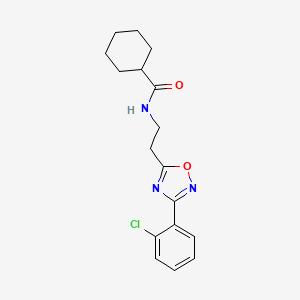 molecular formula C17H20ClN3O2 B4415516 N-{2-[3-(2-chlorophenyl)-1,2,4-oxadiazol-5-yl]ethyl}cyclohexanecarboxamide 