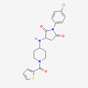 molecular formula C20H20ClN3O3S B4415536 1-(4-Chlorophenyl)-3-{[1-(thiophen-2-ylcarbonyl)piperidin-4-yl]amino}pyrrolidine-2,5-dione 