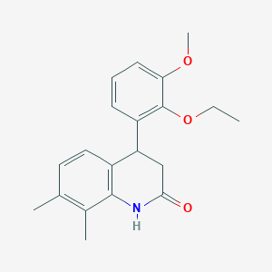 molecular formula C20H23NO3 B4415543 4-(2-ethoxy-3-methoxyphenyl)-7,8-dimethyl-3,4-dihydroquinolin-2(1H)-one 