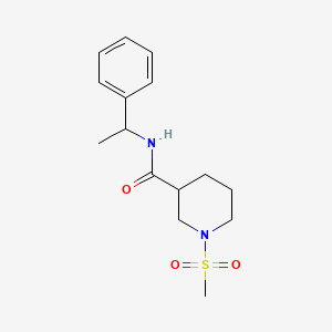 molecular formula C15H22N2O3S B4415552 1-(methylsulfonyl)-N-(1-phenylethyl)-3-piperidinecarboxamide 