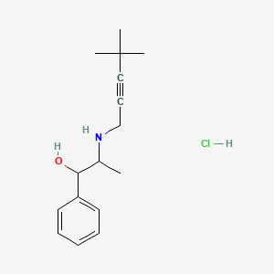 molecular formula C16H24ClNO B4415566 2-[(4,4-dimethyl-2-pentyn-1-yl)amino]-1-phenyl-1-propanol hydrochloride 