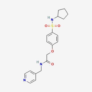 molecular formula C19H23N3O4S B4415569 2-{4-[(cyclopentylamino)sulfonyl]phenoxy}-N-(4-pyridinylmethyl)acetamide 