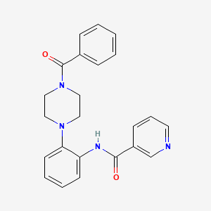 molecular formula C23H22N4O2 B4415593 N-[2-(4-benzoyl-1-piperazinyl)phenyl]nicotinamide 