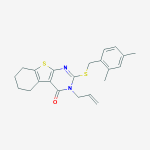 molecular formula C22H24N2OS2 B441561 3-allyl-2-[(2,4-dimethylbenzyl)sulfanyl]-5,6,7,8-tetrahydro[1]benzothieno[2,3-d]pyrimidin-4(3H)-one CAS No. 314042-09-6