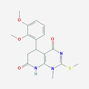 molecular formula C17H19N3O4S B4415615 5-(2,3-dimethoxyphenyl)-1-methyl-2-(methylthio)-5,8-dihydropyrido[2,3-d]pyrimidine-4,7(1H,6H)-dione 