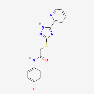 molecular formula C15H12FN5OS B4415621 N-(4-fluorophenyl)-2-{[5-(2-pyridinyl)-4H-1,2,4-triazol-3-yl]thio}acetamide 