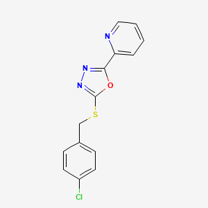 2-{5-[(4-chlorobenzyl)thio]-1,3,4-oxadiazol-2-yl}pyridine