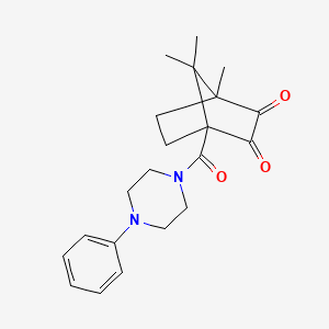 1,7,7-trimethyl-4-[(4-phenyl-1-piperazinyl)carbonyl]bicyclo[2.2.1]heptane-2,3-dione