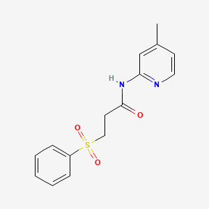 N-(4-methyl-2-pyridinyl)-3-(phenylsulfonyl)propanamide