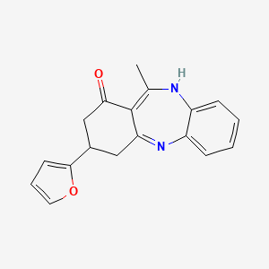 molecular formula C18H16N2O2 B4415709 3-(2-furyl)-11-methyl-2,3,4,5-tetrahydro-1H-dibenzo[b,e][1,4]diazepin-1-one 