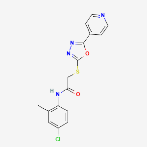 molecular formula C16H13ClN4O2S B4415763 N-(4-chloro-2-methylphenyl)-2-{[5-(4-pyridinyl)-1,3,4-oxadiazol-2-yl]thio}acetamide 