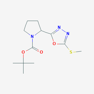 tert-butyl 2-[5-(methylthio)-1,3,4-oxadiazol-2-yl]-1-pyrrolidinecarboxylate