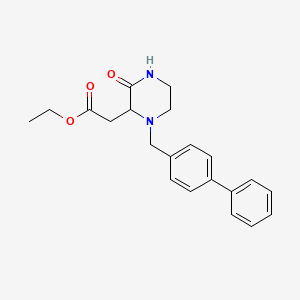 molecular formula C21H24N2O3 B4415811 ethyl [1-(4-biphenylylmethyl)-3-oxo-2-piperazinyl]acetate 