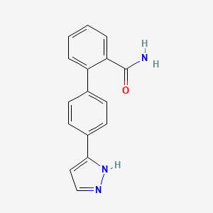 molecular formula C16H13N3O B4415839 4'-(1H-pyrazol-5-yl)biphenyl-2-carboxamide 