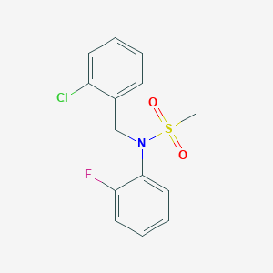 molecular formula C14H13ClFNO2S B4415843 N-(2-chlorobenzyl)-N-(2-fluorophenyl)methanesulfonamide 