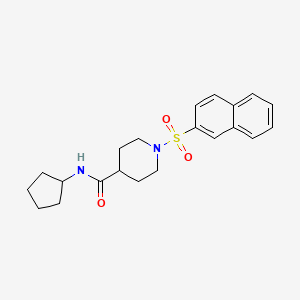 molecular formula C21H26N2O3S B4415872 N-cyclopentyl-1-(2-naphthylsulfonyl)-4-piperidinecarboxamide 